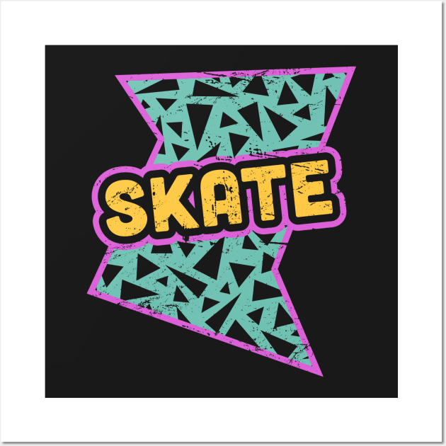 SKATE | Rad 90s Roller Skating Pattern Wall Art by MeatMan